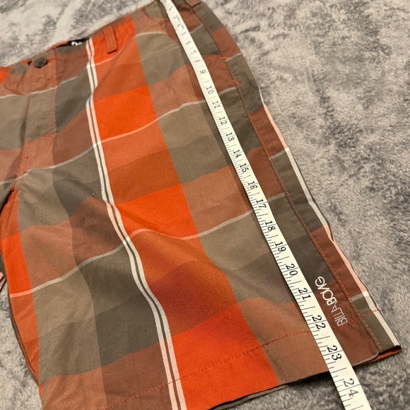 Billabong Plaid Shorts Men's Size 36 Orange Gray Casual Walk Shorts - Picture 6 of 7
